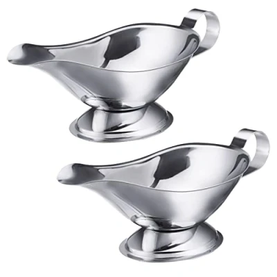 Immagine di Westmark 2 ciotole per salse e salse, con beccuccio antigoccia, capacità: 120 ml, in acciaio inox, argento, 622722E3