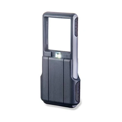 Immagine di Carson MiniBrite Lente d’ingrandimento tascabile 3x con luce LED integrata e custodia scorrevole (PO 25)