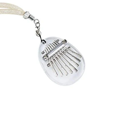 Immagine di Alnicov 8 tasti Kalimba Thumb Piano, Super MiNi Acrilico Trasparente Finger Piano con cordino adatto per principianti in compleanno, Natale e altre occasioni (forma ovale)