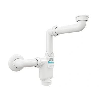 Immagine di Aqua bagno Salvaspazio, sifone per mobili salvaspazio piatto regolabile in modo flessibile G 1 1/4 pollici DN32