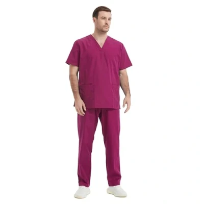 Immagine di MISEMIYA Uniformi Unisex Set Camice Uniforme Medica con Maglia e Pantaloni Mediche sanitarie Ref.6801 6802 Medium, Granato