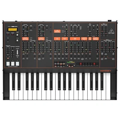 Immagine di Sintetizzatore analogico Behringer ODYSSEY con 37 tasti full size, doppio VCO, VCF multimodale a 3 vie, sequencer 32 passi, arpeggiatore e Klark Teknik FX