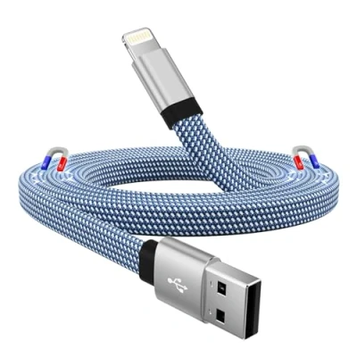 Immagine di Magtame Cavo Phone 1M Magnetico, Light ning USB Certificato MFi Cavetto Piatto, Spirale Filo Caricatore Carica Rapida Caricabatterie Nylon per 14 13 Pro Max 12 11 XR SE