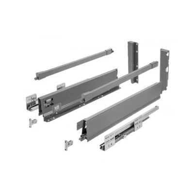 Immagine di GTV Modern Box Pro guide per cassetti I L = 400 mm H 199 antracite cassetto con chiusura silenziosa sincronizzazione del percorso delle carico fino a 40 kg PB MBPRO KPL400C