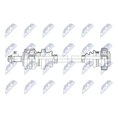 Immagine di NTY NPW ME 192 Albero motore / Semiasse Assale posteriore Sx, Dx 665mm Cambio manuale, Trasmissione automatica