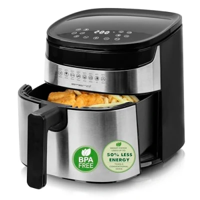 Immagine di Emerio Friggitrice ad aria calda digitale da 4,5 litri TOP AirFryer Frittura senza olio aggiuntivo, 8 programmi automatici in acciaio inox BPA, riscaldamento rapido facile pulire 1300 W