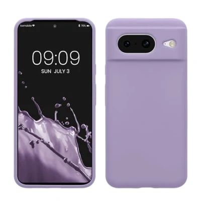 Immagine di kwmobile Cover per Google Pixel 8 Custodia Back Case Smartphone in Silicone TPU Protezione Gommata lavanda lilla