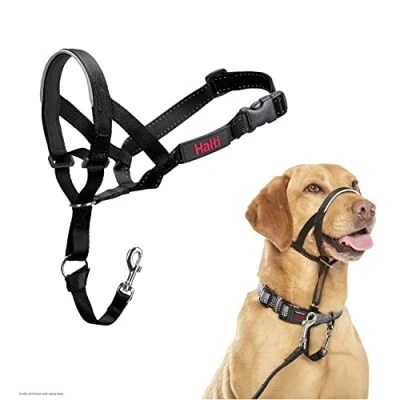 Immagine di Halti Headcollar Cavezza da addestramento nera Tg. 3: Dobermann, Labrador, Setter