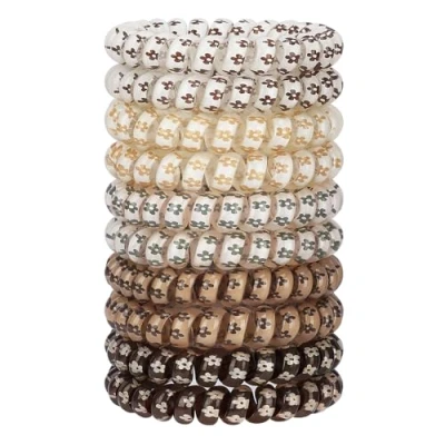 Immagine di JessLab Spirale Capelli Cravatte, 10 Pezzi Assortiti Traceless Carino Plastica Bobina Coda di Cavallo Titolari, Nessun Danno Accessori per Donne e Ragazze