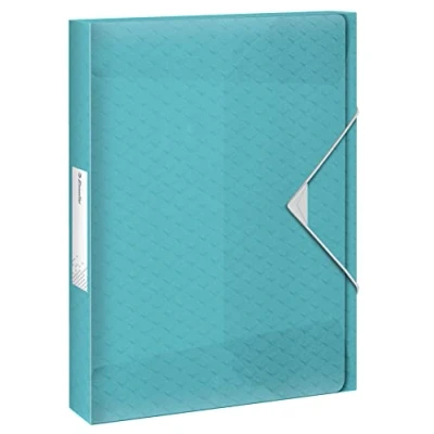 Immagine di Esselte Scatola Portadocumenti in Formato A4, Contiene fino a 350 Fogli, Utilizzabile Casa e Ufficio, Gamma Colour&#039;Breeze, Motivo Rilievo, Dorso da 40 mm Blu