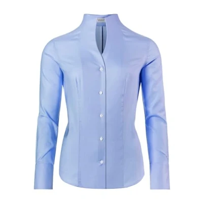Immagine di Vincenzo Boretti Leicht Tailliert SOFT Oxford Kelchkragen Camicia, Donna, Taglia: 42, Hellblau