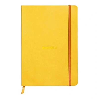 Immagine di Rhodia 117466C Taccuino morbido Rhodiarama, A5 (14,8x21 cm), 160 pagine, Dots, carta Clairefontaine avorio 90 g/m², segnalibro, chiusura con elastico, copertina in similpelle giallo narciso