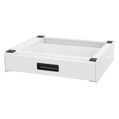 Immagine di ML Design Kit Sovrapposizione Congiunzione per Lavatrice o Asciugatrice Telaio di Collegamento con Cassetto Estraibile in Acciaio 60 x 55 cm Bianco Piastre Antiscivolo Set Intermedio Universale