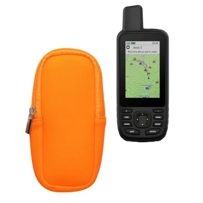 Immagine di kwmobile Custodia compatibile con Garmin GPSMAP 66sr / 67 66i Astuccio Protettivo in Neoprene Chiusura Zip Soft Pouch Palmare arancione fluorescente