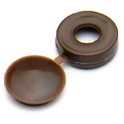 Immagine di Merriway BH01143 Coprivite in Plastica con Tappo a Pressione per Viti N.6 e N.8, Marrone, Set di 50 Pezzi