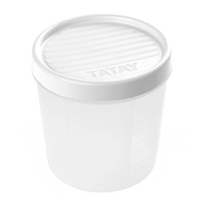 Immagine di TATAY Contenitore per alimenti con chiusura a vite, 1 L, in Plastica, 12 x 12,5 cm, bianco, 1L
