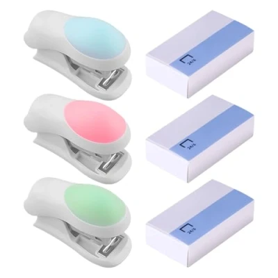 Immagine di Confezione Da 3 Mini Cucitrici, Cucitrici Piccole Colorate, Con Punti Metallici, Portatili, Graziose Per Studenti, Adatte A Casa, Scuola, Ufficio