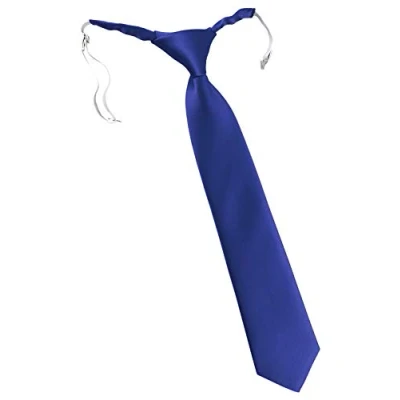Immagine di TigerTie Cravatta con chiusura di sicurezza in tinta unita, elastico, Blu reale scuro., Taglia unica