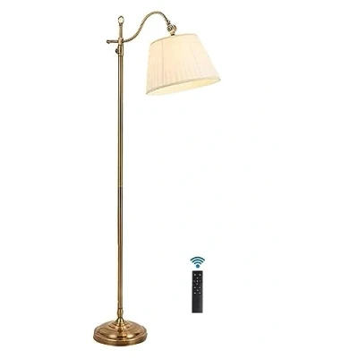 Immagine di QJUZO 12W Lampada da Terra LED, Piantana Dimmerabile con Telecomando Pavimento Metallo Altezza Regolabile E27 per Lettura Soggiorno Camera Letto Ufficio