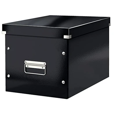 Immagine di Leitz Click &amp; Store WOW Scatola Archivio Cubo Grande, per Mantenere la Casa e l&#039;Ufficio in Ordine, Nero, 61080095