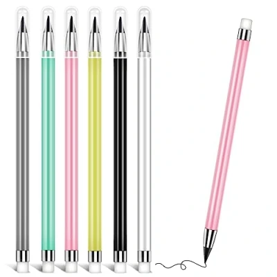 Immagine di Skaaisont Matite Senza Inchiostro con Gomma, Matita Perpetua a Lunga Durata Penna Portatile 6 Riutilizzabili per Ufficio e Studio