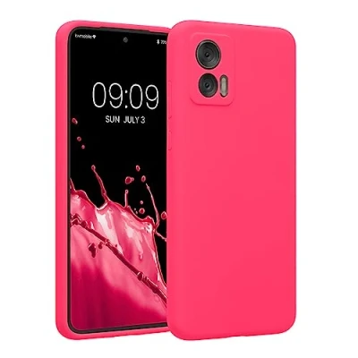Immagine di kwmobile Custodia Compatibile con Motorola Edge 30 Neo Cover Back Case per Smartphone in Silicone TPU Protezione Gommata rosa shocking