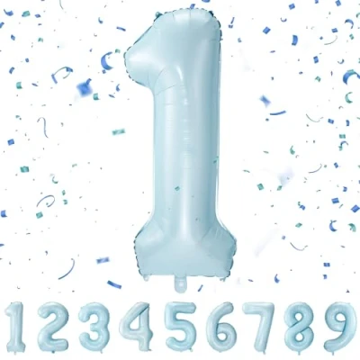 Immagine di Palloncini compleanno 1 anni 40 pollici Decorazioni Blu di un ragazzo e una ragazza Pallone gonfiabile in foil Blu1