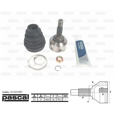 Immagine di PASCAL G1C015PC Kit Giunto Omocinetico lato ruota CITROËN: C3 I Hatchback, C4 Hatchback