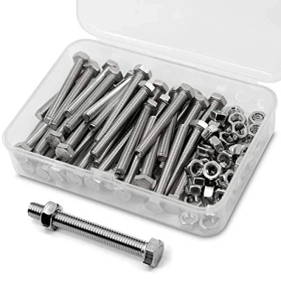 Immagine di M5 x 40mm Bullone Esagonale Bulloni e Dadi in Acciaio Inossidabile 304 Set,Viti a Macchina (Bullone 40pz, 40pz)