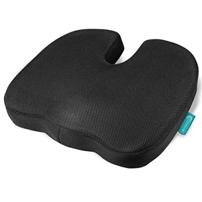 Immagine di Beautissu Cuscino da seduta in memory foam Beauergo FS sedia e auto 45x35x7 cm universale per casa ufficio