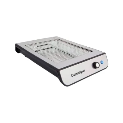 Immagine di Bastilipo TPI 680 Tostapane piatto, 600 W, 6 livelli di potenza, 2 resistenze, acciaio anti impronte, nero e alluminio