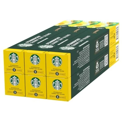 Immagine di STARBUCKS Sunny Day Blend by Nespresso Caffè Lungo, 6 confezioni da 10 capsule (60 compatibili Nespresso)
