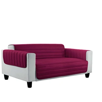 Immagine di Datex Elegant Copri Divano a Doppia Faccia in Microfibra Anallergica, Multicolore (Bordeaux/Panna), Singolo, 1 Posto