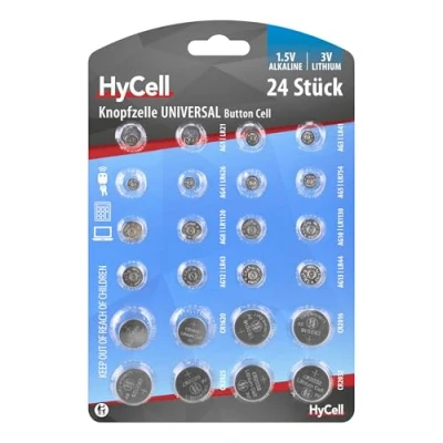 Immagine di HyCell Kit batterie A bottone seconda 2x AG 1, 3, 4, 5, 8, 10, 12, 13, nonché ogni 2 x CR 1620, 2016, 2025, 2032