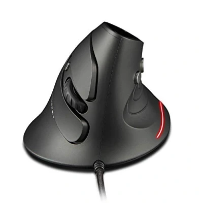 Immagine di zelotes Mouse Ergonomico,3200 DPI,6 pulsanti cablati USB,Mouse verticale,Mouse ottico,Mouse PC con cavo, Wired per PC,Mac,Nero