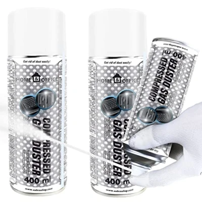Immagine di AABCOOLING Home&amp;Office Compressed Gas Duster 2x 400ml K5 Spray Congelante per Elettronica, Gelo a 50C, Oggetti la pulizia, Aria Compressa