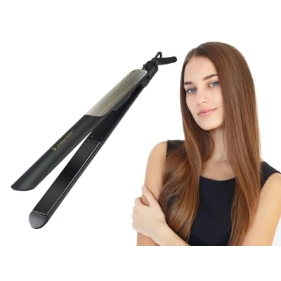 Immagine di BEPER P301PIS200 Piastra per capelli in ceramica, lisciante a 6 livelli di temperatura, Riscaldamento rapido fino 230, Cavo girevole 360, Spegnimento automatico, Blocco piastre, Nero