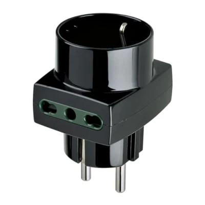 Immagine di VIMAR RI.00325N Adattatore Multiplo SICURY 250 V, Spina combinata DE e FR, 2 Bpresa P17/11, 1 Presa 16A Standard IT P30