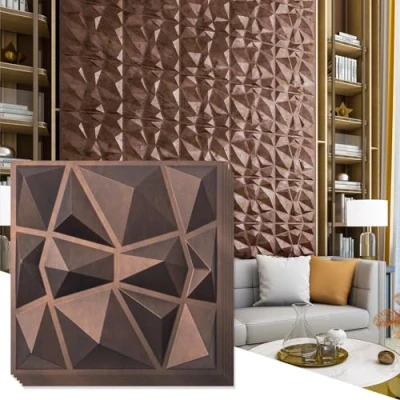 Immagine di Art3d Set di 33 pannelli decorativi 3D a forma diamante, 30 x cm, colore: rame invecchiato, 2,97 m²