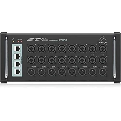 Immagine di Behringer SD16 I/O Stage Box con 16 preamplificatori Midas controllabili a distanza, 8 uscite, rete AES50 e hub di monitoraggio personale ULTRANET