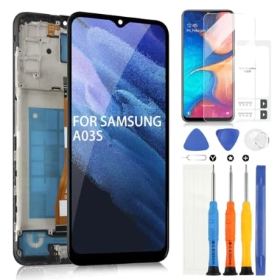 Immagine di ARSSLY LCD Schermo per Samsung Galaxy A03s A037F A037M Display Digitizer Touch Screen Sostituzione Assembly con Strumenti(159,5mm,Nero Cornice)