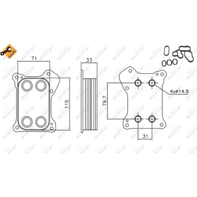 Immagine di NRF EASY FIT 31167 Radiatore Olio con guarnizioni senza filtro FIAT: Grande Punto Hatchback, Doblo I Cargo, Evo Hatchback