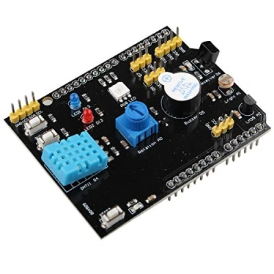 Immagine di HALJIA, modulo scheda di espansione multifunzione 9 in 1, espansione, sensore umidità e temperatura LM35, compatibile con Arduino UNO R3