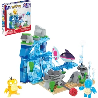 Immagine di MEGA Pokémon Avventura Acquatica, Set da Costruire con 319 Pezzi e Sistema Mattoncino Movimento, Squirtle, Psyduck Finneon snodati Inclusi, Giocattolo per Bambini, 8+ Anni, HXF79