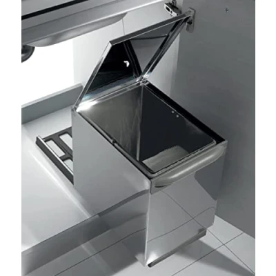 Immagine di Pattumiera Estraibile Inoxa 97XP/1 in Acciaio a 1 Secchio da 17 Lt con Coperchio