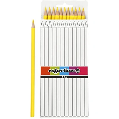Immagine di Colortime Matite colorate, mina 3 mm, l. 17 cm, giallo, base, 12 pezzi