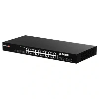 Immagine di Edimax GS 5424PLC switch di rete Gigabit Ethernet (10/100/1000) Nero 1U Supporto Power over (PoE)