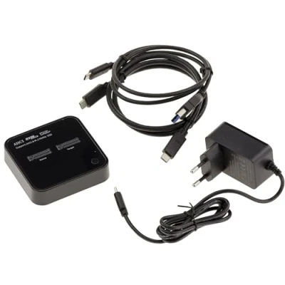 Immagine di KALEA INFORMATIQUE Dock per il collegamento di 2 SSD M2 AHCI o M.2 NVMe a un PC, Mac smartphone, stazione con USB 3.2 da 20 GB e funzione clonazione