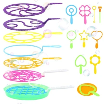Immagine di Volumoon 18 Pezzi bolle di Sapone Set, Giganti Kit Bambini con Vassoio, Bubble Wand, per Interni ed Esterni, Compleanno, Festa, Matrimonio