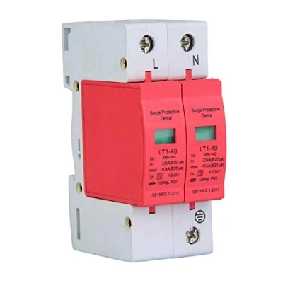 Immagine di Scaricatore di Sovratensione, Akozon Bassa Tensione Casa 2p 20KA Limitatore Sovratensione Dispositivo Protezione Contro le Sovratensioni(2P40KA)